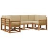 vidaXL Utomhussoffset 6 pcs Naturlig och Beige Massivt Akaciatr&auml;
