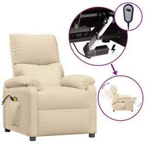 vidaXL Elektrisk massagef&aring;t&ouml;lj gr&auml;ddvit tyg