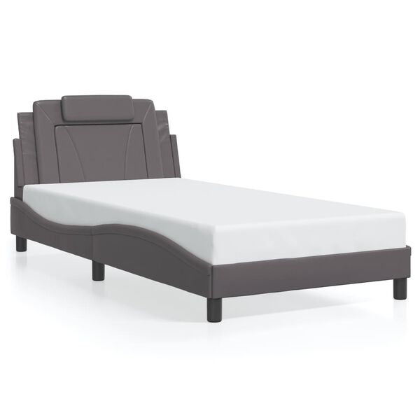 vidaXL Bed Frame "Viana" without Mattress Grey 100x200 cm Faux Leather