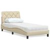 vidaXL Bed with Mattress Cream 90x190 cm Fabric