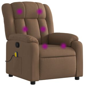 vidaXL Massagef&aring;t&ouml;lj brun tyg