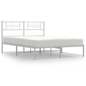 vidaXL S&auml;ngram med huvudgavel metall vit 135x190 cm