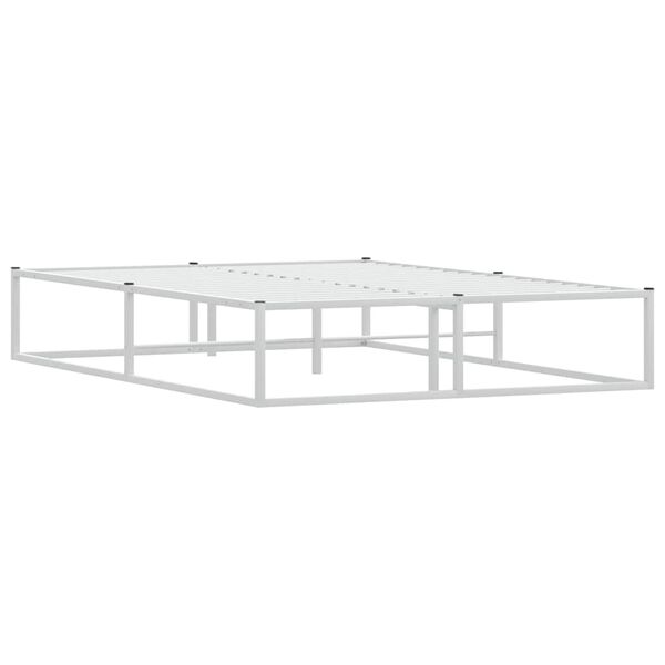 vidaXL S&auml;ngram utan madrass vit 140x200 cm metall