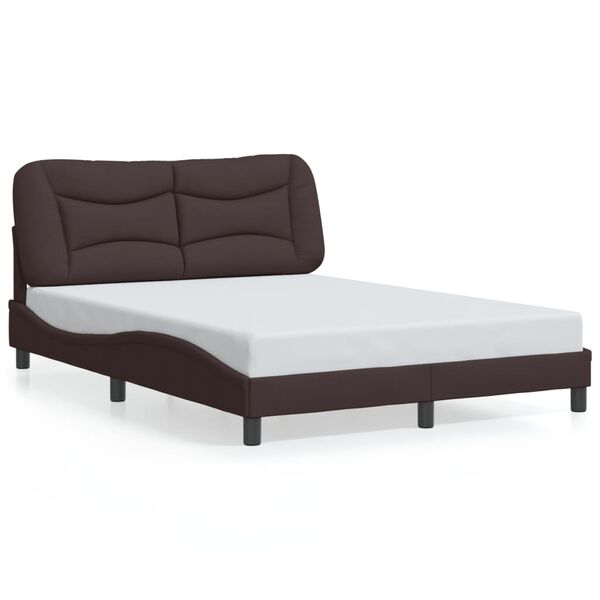 vidaXL Bed Frame without Mattress "Hvar" Dark Brown 140x200 cm Fabric