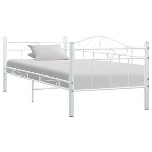 vidaXL Ram till dagb&auml;dd vit metall 90x200 cm