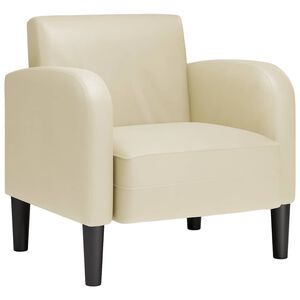 vidaXL Soffstol med armst&ouml;d gr&auml;ddvit 54 cm konstl&auml;der