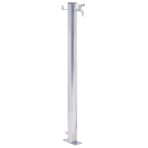 vidaXL Vattenpost 40 cm rostfritt st&aring;l rund
