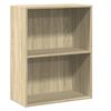 vidaXL Bokhylla 2 hyllor sonoma-ek 60x30x76,5 cm konstruerat tr&auml;