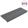vidaXL Trappstegsmattor sj&auml;lvh&auml;ftande 15 st 65x24,5x3,5 cm gr&aring;