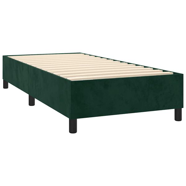 vidaXL Boxspring-s&auml;ngram m&ouml;rkgr&ouml;n 80x200 cm sammet
