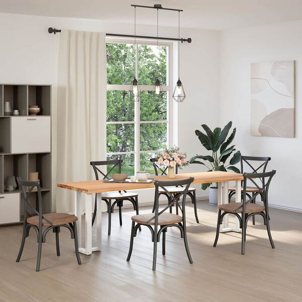 vidaXL Konsolbordsben T-formade 2 st vita 25x28x(72-73) cm stål