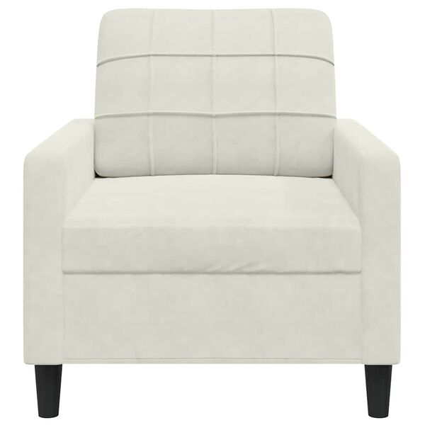 vidaXL Fåtölj Gräddvit 60 cm sammet