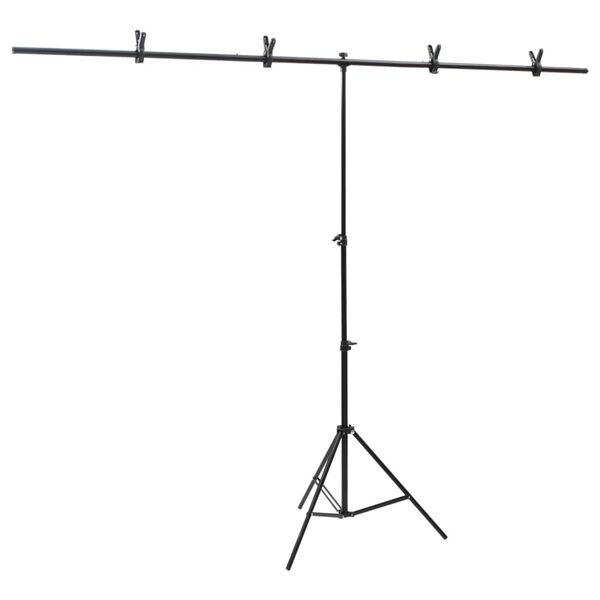 vidaXL T-stativ svart 201x60x(70-200) cm