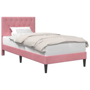 vidaXL S&auml;ngram med huvudgavel Rosa 80 x 200 cm Sammet