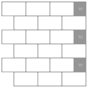 vidaXL Subwaytile 10 st Vit gr&aring; 30 x 30 cm Polyuretan och PET
