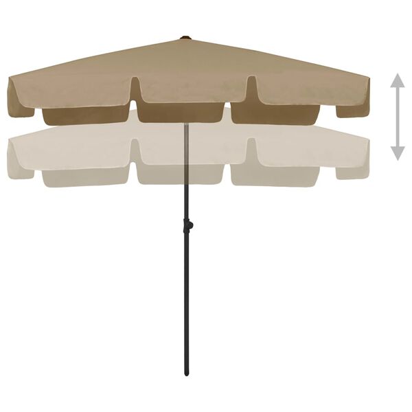 vidaXL Strandparasoll taupe 200x125 cm