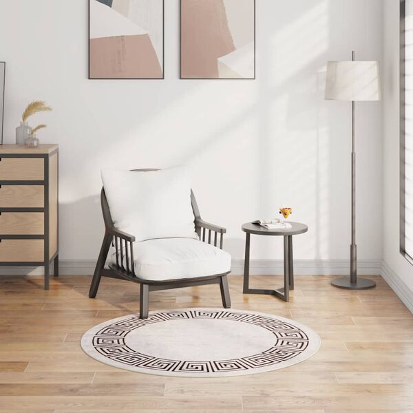 vidaXL Matta tv&auml;ttbar &phi;120 cm ljusbeige halkfri