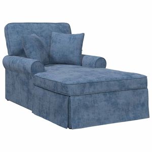 vidaXL Chaise Lounge med Kjol med kudde Bl&aring; 157 x 91 x 91 cm ARES