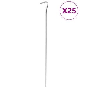vidaXL T&auml;ltpinnar 25 st 30 cm &Oslash;4 mm galvaniserat st&aring;l