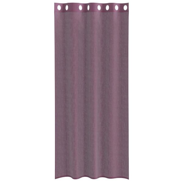 vidaXL Voile gardiner med genomf&ouml;ringar 2 st lila 140x225 cm