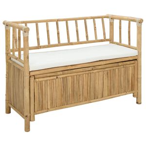 vidaXL Tr&auml;dg&aring;rdsf&ouml;rvaringsb&auml;nk 110 x 47 x 80 cm Bambus Naturf&auml;rg