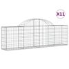 vidaXL Gabioner b&aring;gformade 11 st 200x30x60/80 cm galvaniserat j&auml;rn