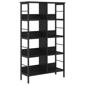 vidaXL Hyllsystem 8 niv&aring;er 82 x 32 x 144,5 cm Konstruerat tr&auml; Svart Ek