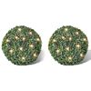 Buxbom Boll Konstgjord L&ouml;v Topiary 30 cm Sol LED tr&aring;d 2 st
