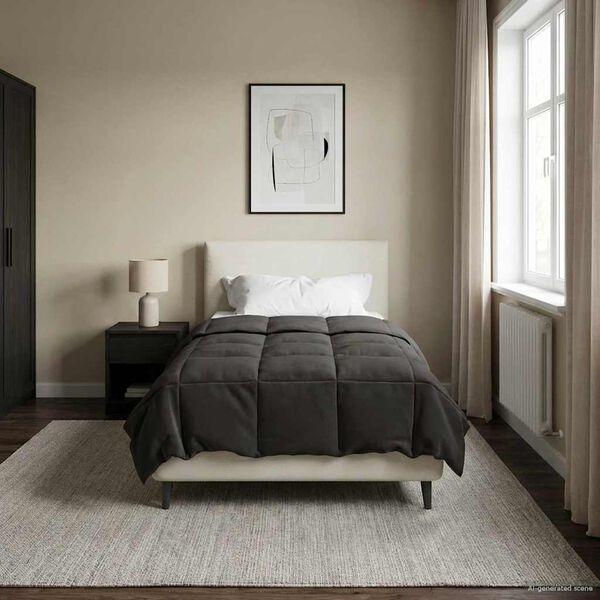 vidaXL Sommar Duvet Quiltad Antracit 140 x 220 cm Mikrofiber