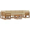 vidaXL Utomhussoffset med kudde 8 pcs Naturlig och Beige Polyester