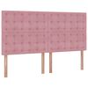 vidaXL Ottoman sängram med madrasser rosa 200x200 cm sammet