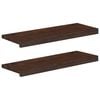 vidaXL F&ouml;nsterbr&auml;dor 2 st M&ouml;rkbrun 70 x 30 x 2 cm Massivt boktr&auml;