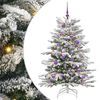 vidaXL Plast Hingad Julgran med LED -remsljus Vit 150 cm PE och PVC