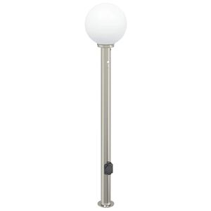 vidaXL Pollare med sensor och uttag 120 cm rostfritt st&aring;l IP44