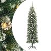vidaXL Konstgjort smalt jultr&auml;d Gr&ouml;n och Vit 240 cm