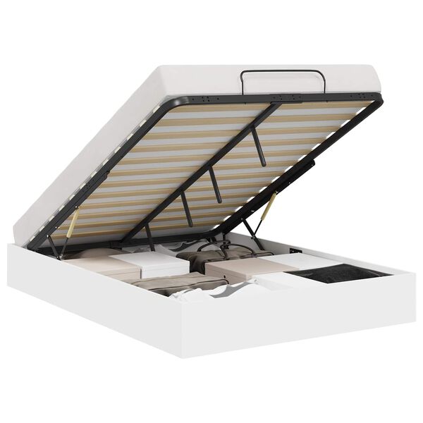 vidaXL Ottoman S&auml;ngram Vit 203 x 140 x 25 cm Konstruerat tr&auml;