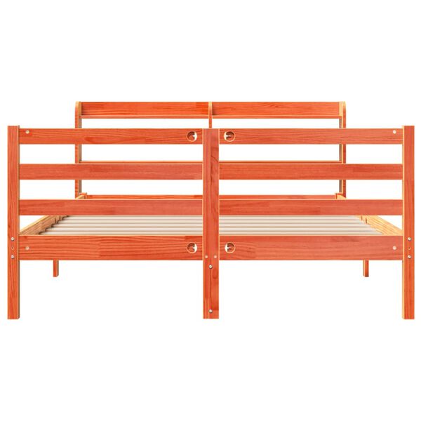 vidaXL S&auml;ngram utan madrass vaxbrun 150x200 cm massiv furu