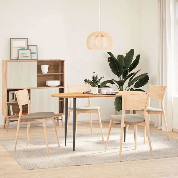 vidaXL Bordsskiva ljusbrun 140x60x2 cm massiv ek oval