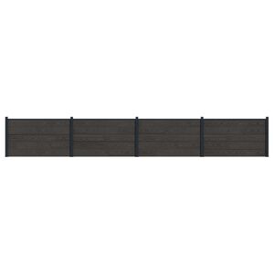 vidaXL St&auml;ngselpanel 4 pcs WPC och aluminium Svart