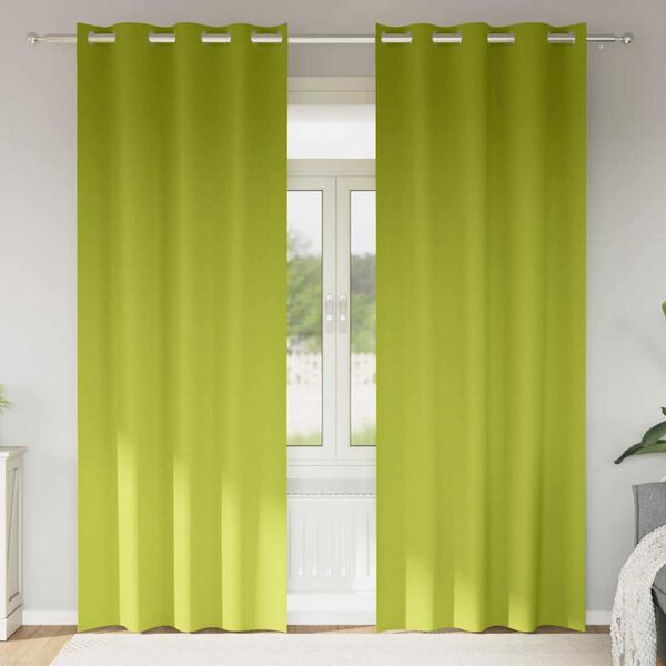 vidaXL Mörkläggningsgardiner med Ringar 2 pcs Grön 245 x 140 cm