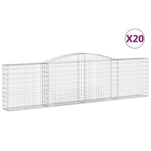 vidaXL Gabioner b&aring;gformade 20 st 400x30x100/120 cm galvaniserat j&auml;rn
