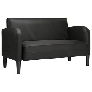 vidaXL Loveseat soffa svart 110 cm konstl&auml;der
