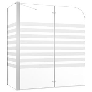 vidaXL Badkarsv&auml;gg 120x68x130 cm h&auml;rdat glas randig