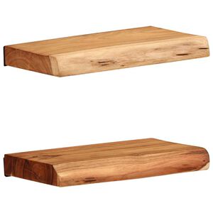 vidaXL V&auml;gghyllor 2 st 30x20x3,5 cm massivt tr&auml; akacia