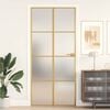 vidaXL Innerd&ouml;rr guld 93x201,5 cm h&auml;rdat glas och aluminium slim