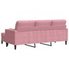 vidaXL 3-sitssoffa med fotpall rosa 180 cm sammet