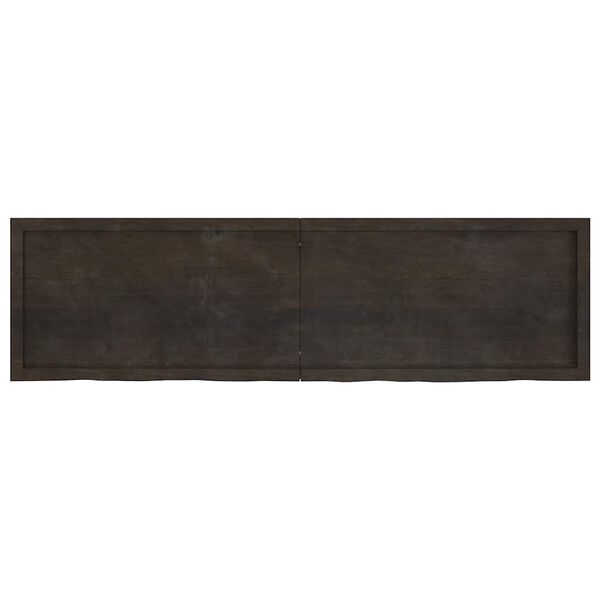 vidaXL B&auml;nkskiva badrum m&ouml;rkbrun 180x50x(2-6) cm behandlat massivt tr&auml;