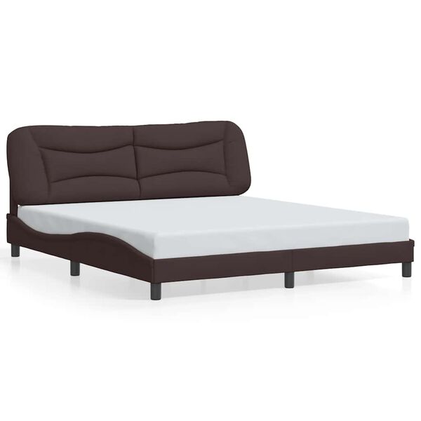 vidaXL Bed Frame without Mattress "Hvar" Dark Brown 180x200 cm Fabric