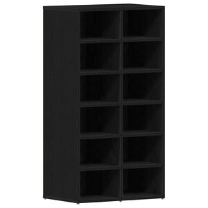 vidaXL Skohylla r&ouml;kf&auml;rgad svart ek 54x34x100,5 cm konstruerat tr&auml;