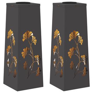 vidaXL Solar LED Stig Ljus 2 pcs Svart Kallvalsat st&aring;l